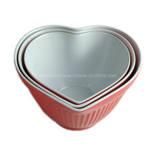 3PCS Bicolor Melamine Heart Shaped Mixing Bowl Set